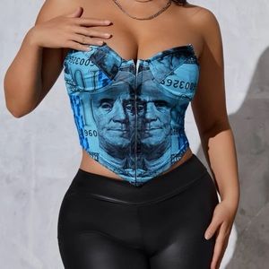 SEXY GRAPHIC BUSTIER CROP TOP